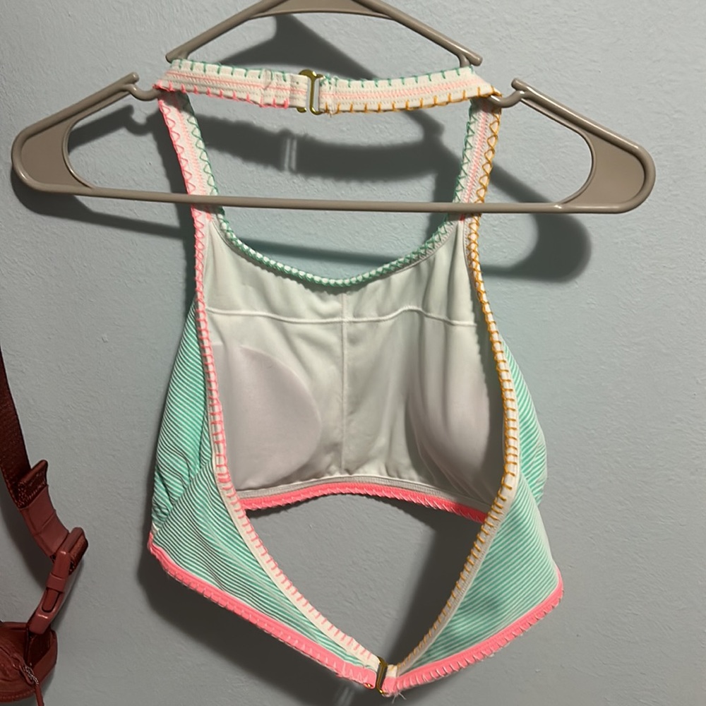 SO Teal Halter Swim Suit Too, Size Juniors Large - Picture 5 of 8